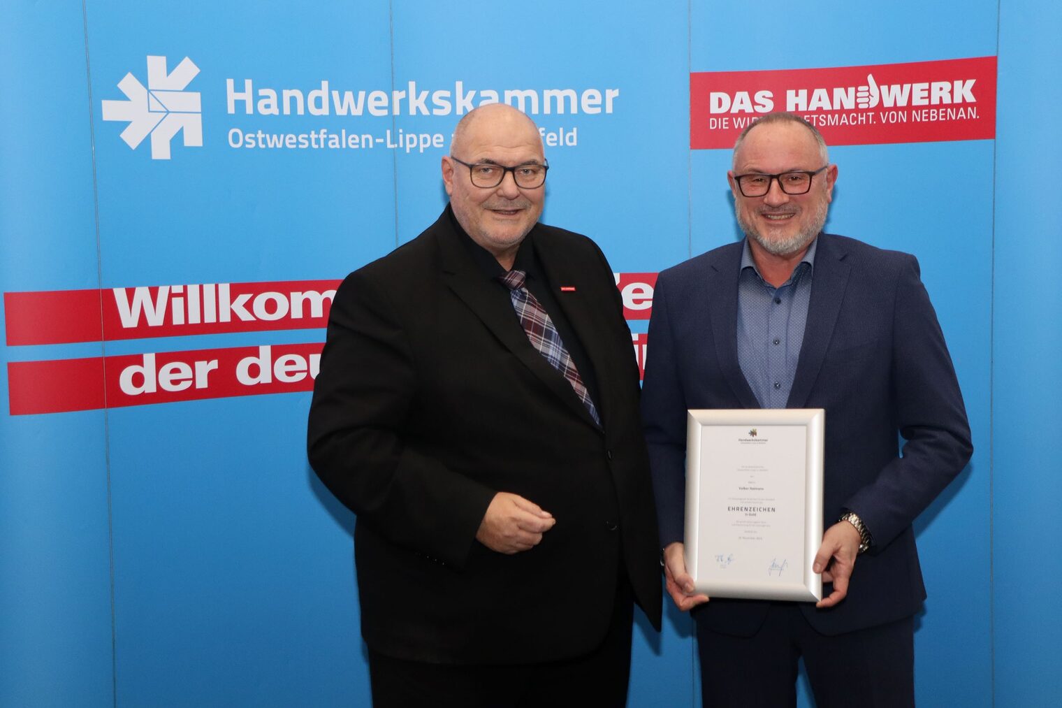 (v. l.) Kammerpräsident Peter Eul und Volker Haimann
